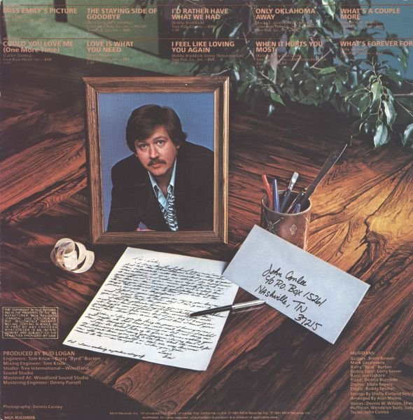 John Conlee - With Love (LP, Album) (Mint (M)) - Image 2