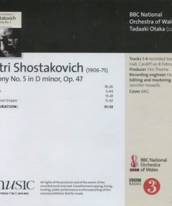 Alternative view of Dmitri Shostakovich, BBC National Orchestra Of Wales, Tadaaki Otaka - Symphony No. 5 (CD, Album) (Near Mint (NM or M-))