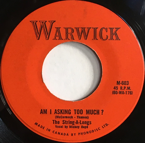 The String-A-Longs - Wheels / Am I Asking Too Much? (7", Single) (Very Good Plus (VG+)) - Image 2