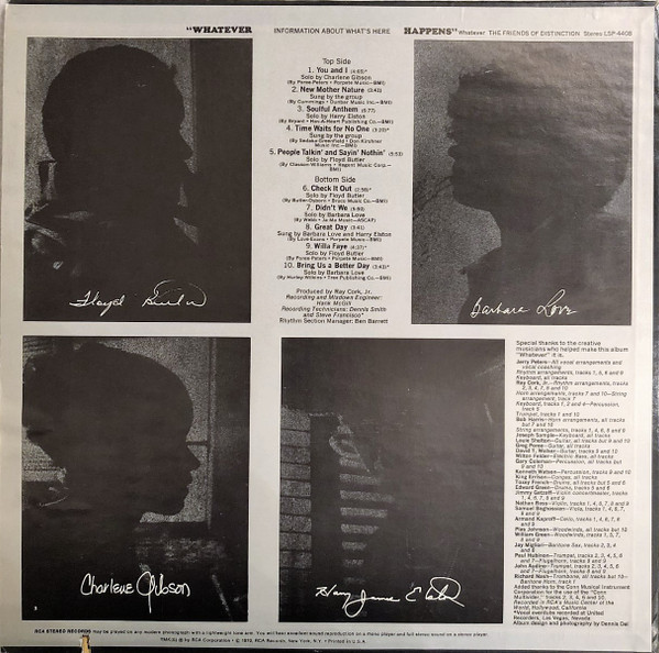 The Friends Of Distinction - Whatever (LP, Album, Hol) (Mint (M)) - Image 2