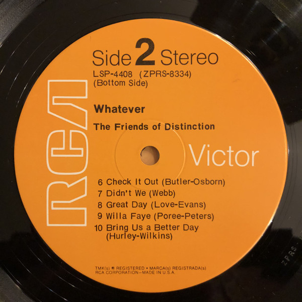 The Friends Of Distinction - Whatever (LP, Album, Hol) (Mint (M)) - Image 4