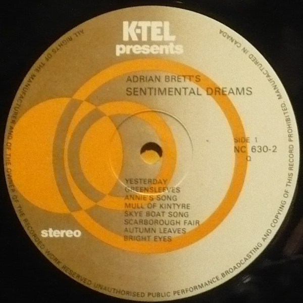 Adrian Brett - Sentimental Dreams (LP, Comp) (Mint (M)) - Image 3
