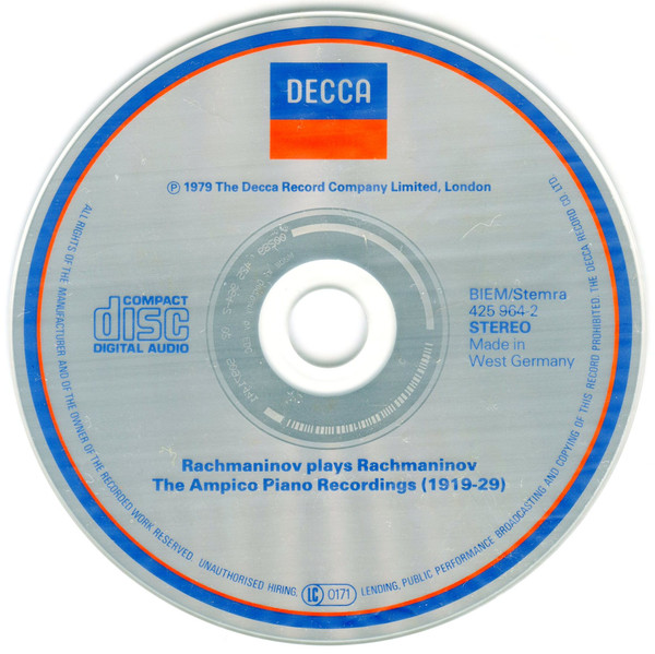 Sergei Vasilyevich Rachmaninoff - Rachmaninov Plays Rachmaninov: The Ampico Piano Recordings (1919-1929) (CD, Comp, RM, RP) (Mint (M)) - Image 3