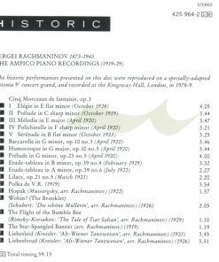 Sergei Vasilyevich Rachmaninoff - Rachmaninov Plays Rachmaninov: The Ampico Piano Recordings (1919-1929) (CD, Comp, RM, RP) (Mint (M)) - Image 5