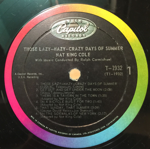 Nat King Cole - Those Lazy-Hazy-Crazy Days Of Summer (LP, Album, Mono) (Mint (M)) - Image 3