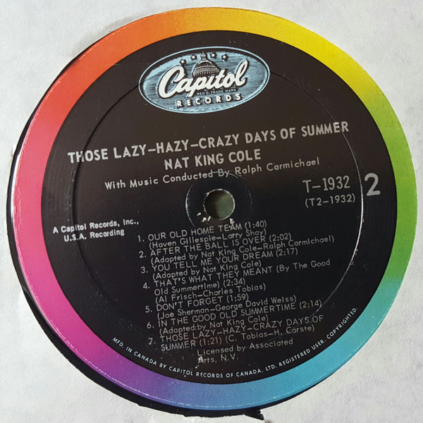 Nat King Cole - Those Lazy-Hazy-Crazy Days Of Summer (LP, Album, Mono) (Mint (M)) - Image 4