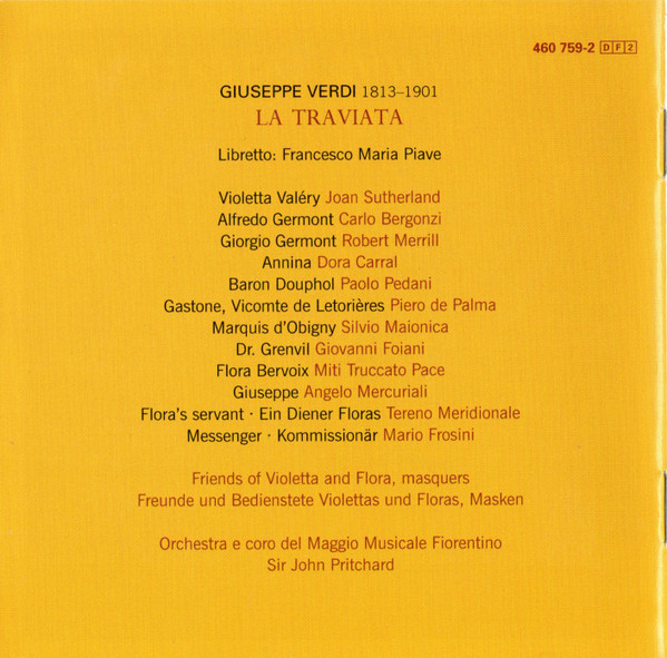 Giuseppe Verdi - Joan Sutherland, Carlo Bergonzi, Robert Merrill - La Traviata (2xCD, Album, RE, RM) (Near Mint (NM or M-)) - Image 5