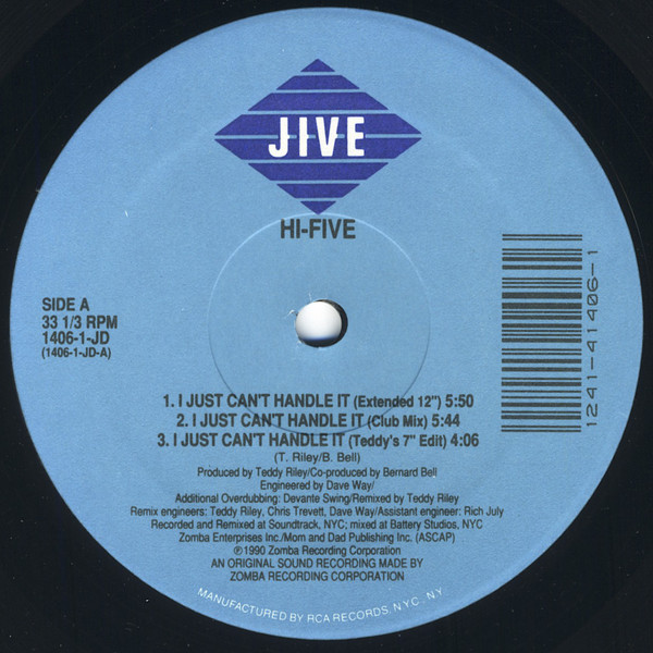 Hi-Five - I Just Can't Handle It (12") (Mint (M)) - Image 4