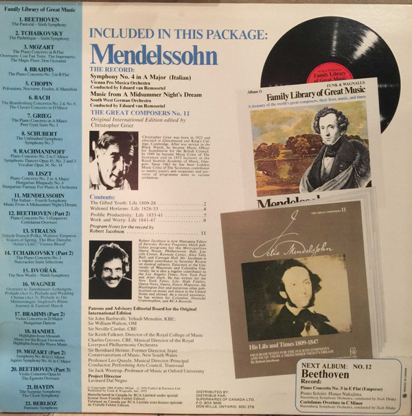 Felix Mendelssohn-Bartholdy - The Italian - Fourth Symphony / Music From A Midsummer Night's Dream (LP, Album) (Mint (M)) - Image 3