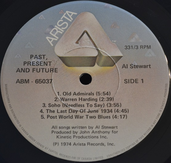 Al Stewart - Past, Present & Future (LP, Album) (Mint (M)) - Image 3