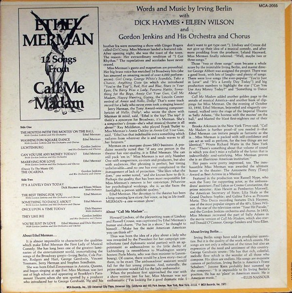 Ethel Merman - 12 Songs From Call Me Madam (LP, Album, RE, RP) (Mint (M)) - Image 2