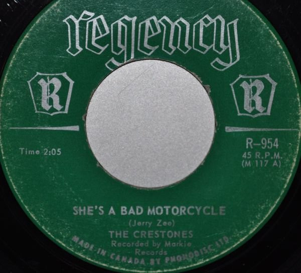 The Crestones - She's A Bad Motorcycle / The Grass Hopper Dance (7", Single) (Very Good (VG))