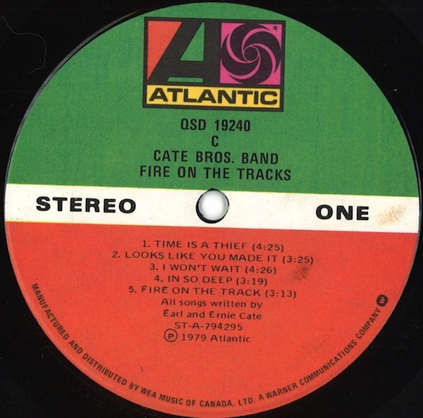 Cate Bros. Band - Fire On The Tracks (LP, Album) (Mint (M)) - Image 3
