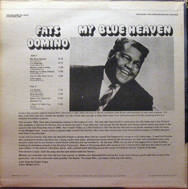 Fats Domino - My Blue Heaven (LP, Album, RE) (Mint (M)) - Image 2