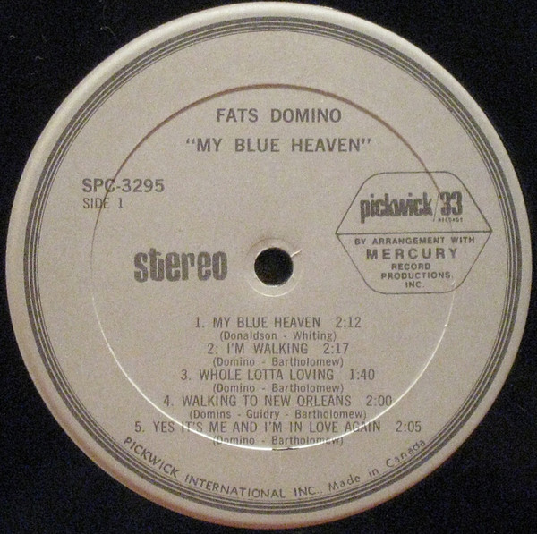 Fats Domino - My Blue Heaven (LP, Album, RE) (Mint (M)) - Image 3