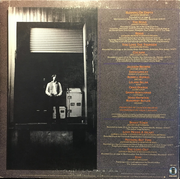 Jackson Browne - Running On Empty (LP, Album, Club, RE, Ter) (Mint (M)) - Image 2