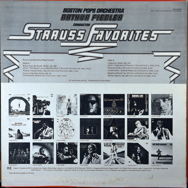 Boston Pops Orchestra, Arthur Fiedler - Strauss Favorites (LP, RE, RM) (Mint (M)) - Image 2