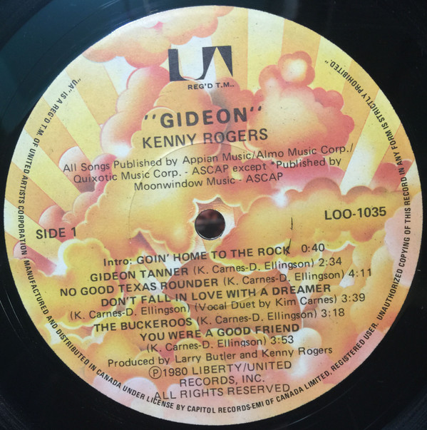 Kenny Rogers - Gideon (LP, Album) (Mint (M)) - Image 3