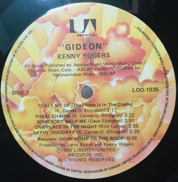 Kenny Rogers - Gideon (LP, Album) (Mint (M)) - Image 4