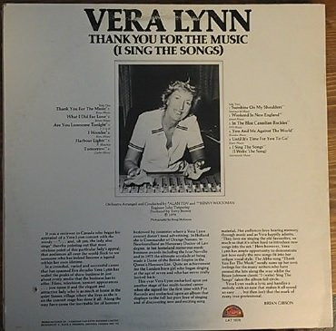 Vera Lynn - Thank You For The Music (I Sing The Songs) (LP, Album) (Mint (M)) - Image 2