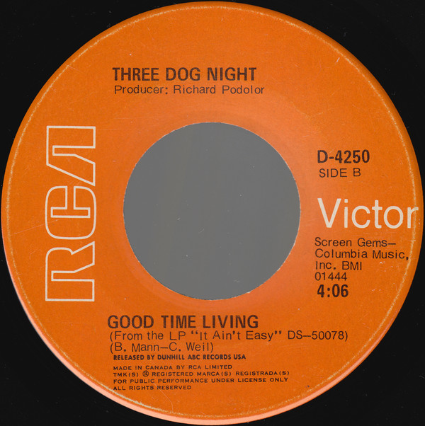 Three Dog Night - Out In The Country (7", Single) (Near Mint (NM or M-)) - Image 2