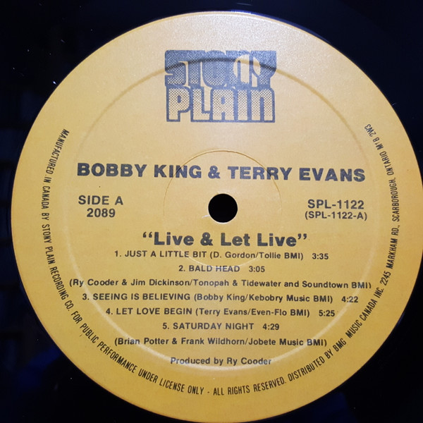 Bobby King & Terry Evans - Live And Let Live! (LP, Album) (Mint (M)) - Image 3