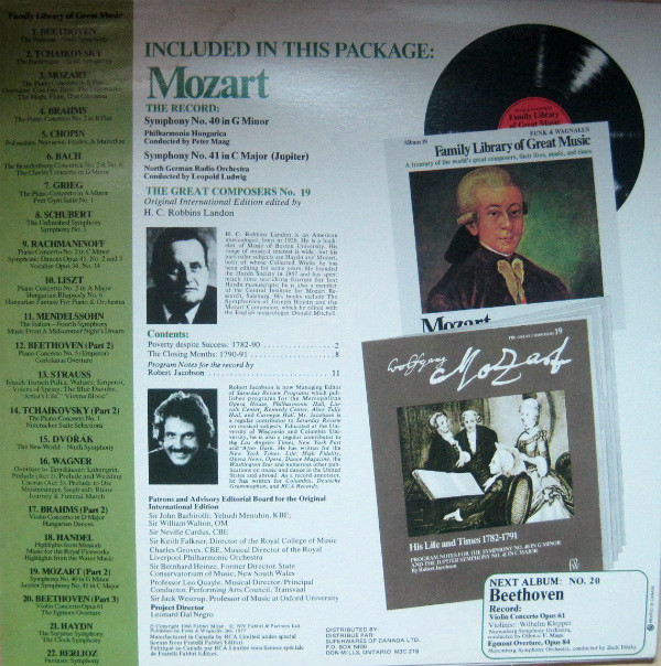 Wolfgang Amadeus Mozart - Symphony No. 40 In G Minor / Jupiter Symphony No. 41 In C Major (LP, Comp) (Mint (M)) - Image 2