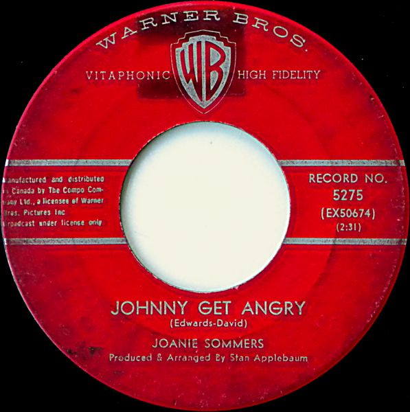 Joanie Sommers - Johnny Get Angry (7", Single) (Near Mint (NM or M-))