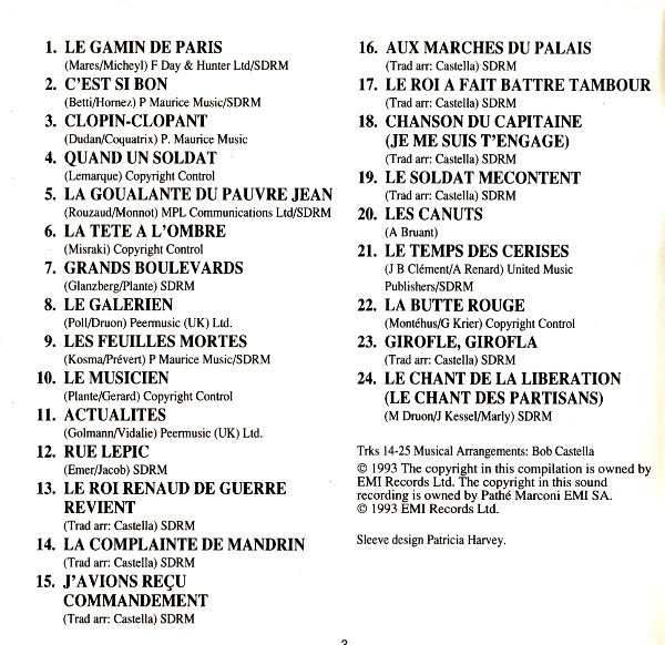 Yves Montand - Singer - Chansons poétiques anciennes et modernes (CD, Comp) (Near Mint (NM or M-)) - Image 2