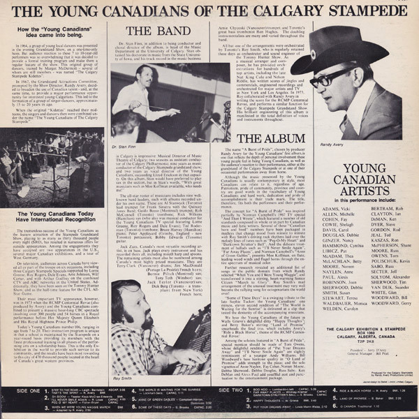 The Young Canadians Of The Calgary Stampede - A Burst Of Pride: (LP, Album) (Mint (M)) - Image 2