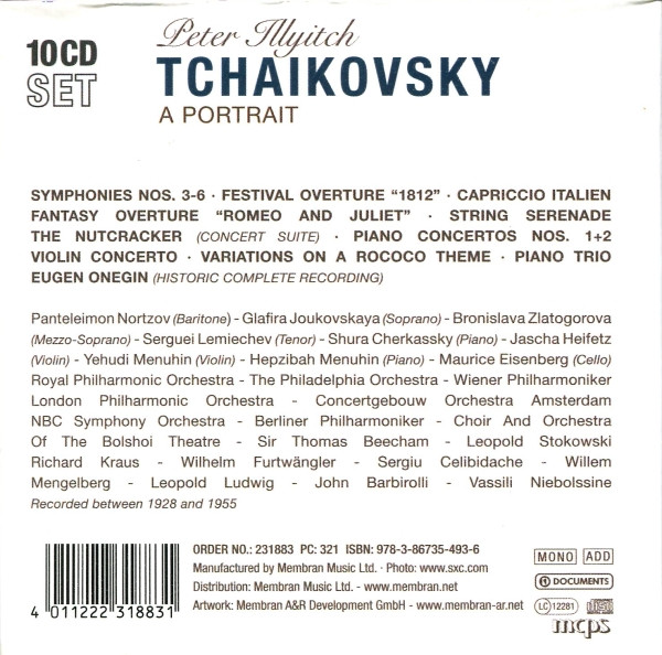 Pyotr Ilyich Tchaikovsky - A Portrait (10xCD, Comp, Mono + Box) (Near Mint (NM or M-)) - Image 2