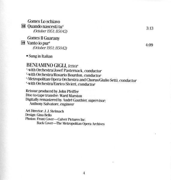 Beniamino Gigli - Donizetti • Puccini • Ponchielli • Gounod (CD, Comp, Mono, RM) (Near Mint (NM or M-)) - Image 4