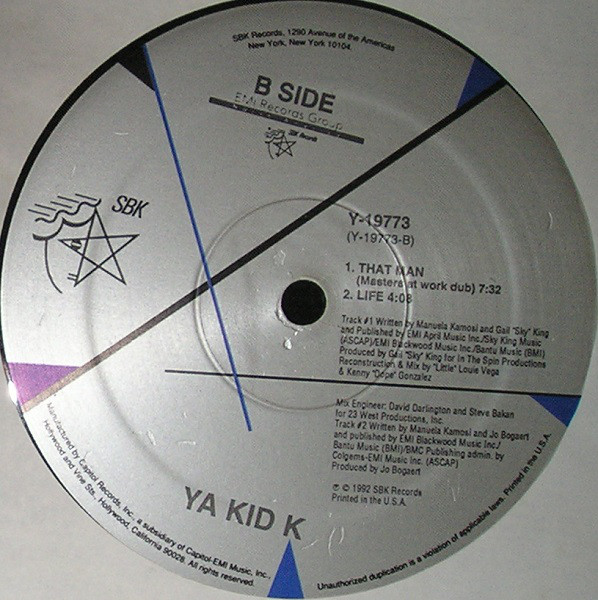 Ya Kid K - That Man (12") (Mint (M)) - Image 2
