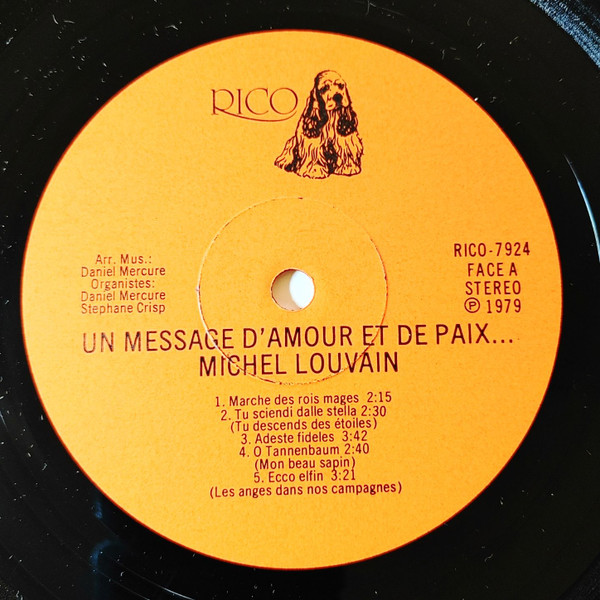 Michel Louvain - Message D'Amour Et De Paix (LP, Album) (Mint (M)) - Image 3