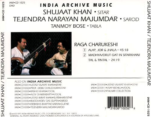 Shujaat Husain Khan, Tejendra Majumdar, Tanmoy Bose - Raga Charukeshi (CD, Album) (Near Mint (NM or M-)) - Image 2