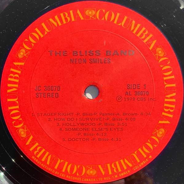 The Bliss Band - Neon Smiles (LP, Album) (Mint (M)) - Image 3