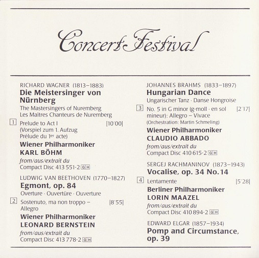 Various - Concert Festival (CD, Comp) (Near Mint (NM or M-)) - Image 5