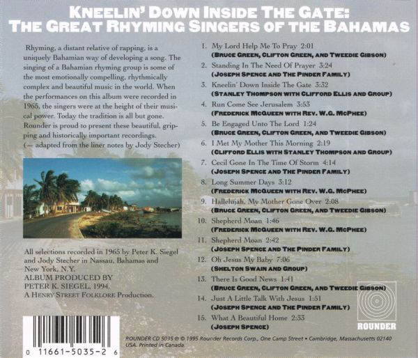 Various - Kneelin' Down Inside The Gate: The Great Rhyming Singers Of The Bahamas (CD) (Near Mint (NM or M-)) - Image 2