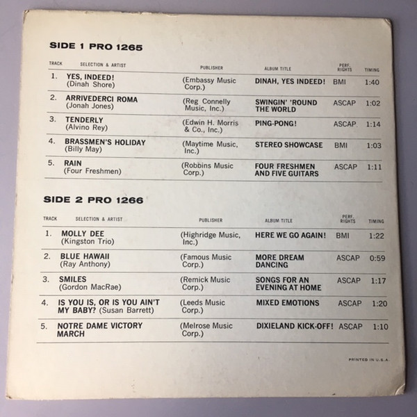 Various - Short Selections From New Capitol Albums (7", Promo, Smplr) (Very Good (VG)) - Image 4