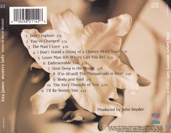 Etta James - Mystery Lady: Songs Of Billie Holiday (CD, Album) (Near Mint (NM or M-)) - Image 2