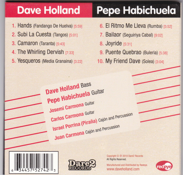 Dave Holland, Pepe Habichuela - Hands (CD, Album) (Very Good Plus (VG+)) - Image 5