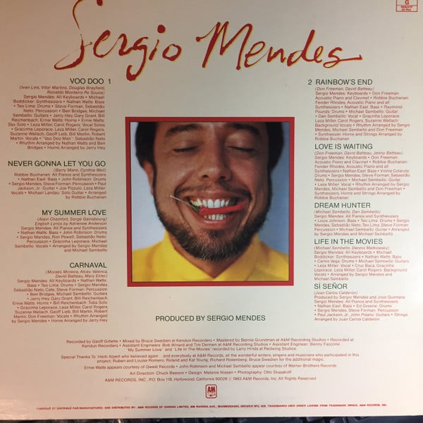 Sérgio Mendes - Sergio Mendes (LP, Album) (Mint (M)) - Image 2