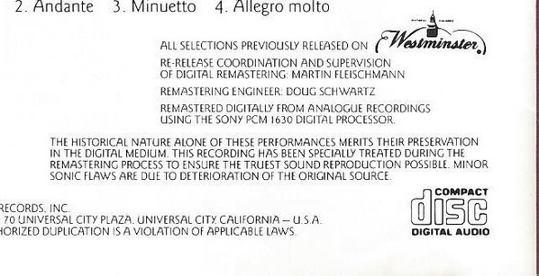 Wolfgang Amadeus Mozart – Philharmonic Symphony Of London, Erich Leinsdorf - The First Fifteen Symphonies (2xCD, Comp, RE, RM) (Near Mint (NM or M-)) - Image 4