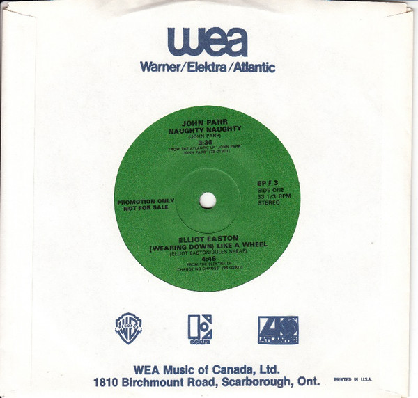 John Parr / Elliot Easton / Loudness (5) / Los Lobos - Naughty Naughty / (Wearing Down) Like A Wheel / Crazy Nights / Don’t Worry Baby (7", EP, Promo) (Near Mint (NM or M-)) - Image 3