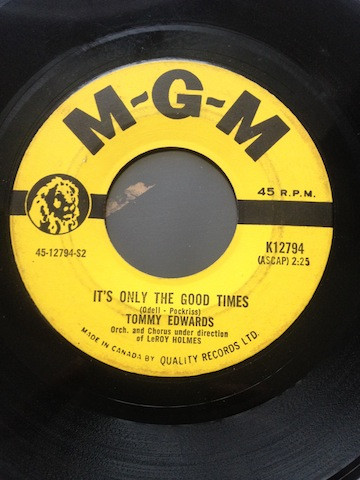 Tommy Edwards - My Melancholy Baby / It's Only The Good Times (7", Single) (Near Mint (NM or M-)) - Image 2