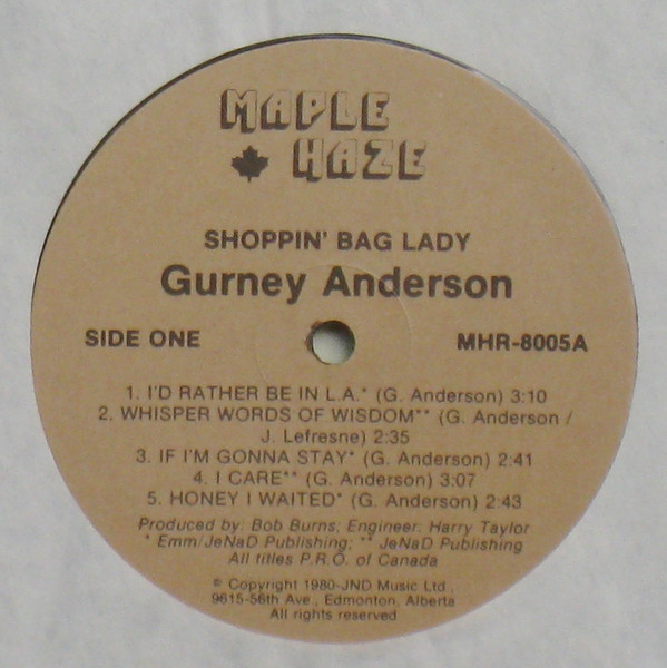 Gurney Anderson - Shoppin' Bag Lady (LP, Album) (Mint (M)) - Image 3