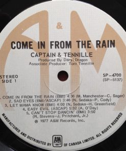 Captain And Tennille - Come In From The Rain (LP, Album) (Mint (M)) - Image 3