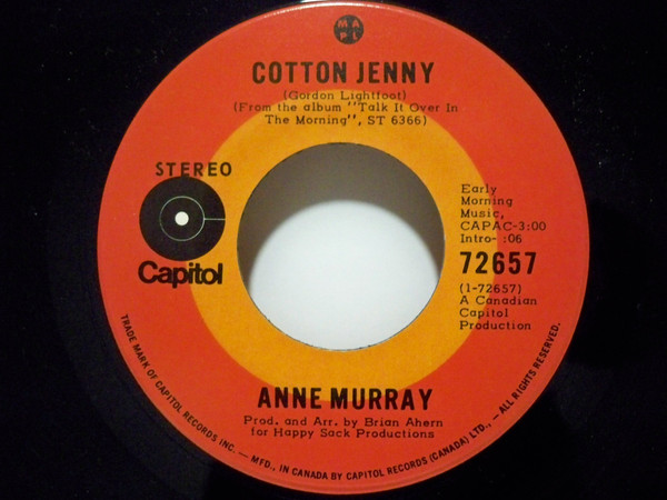 Anne Murray - Cotton Jenny / Destiny (7", Single) (Very Good Plus (VG+))