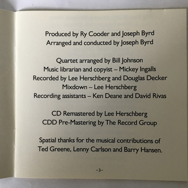 Ry Cooder - Jazz (CD, Album, RE, RM) (Mint (M)) - Image 4