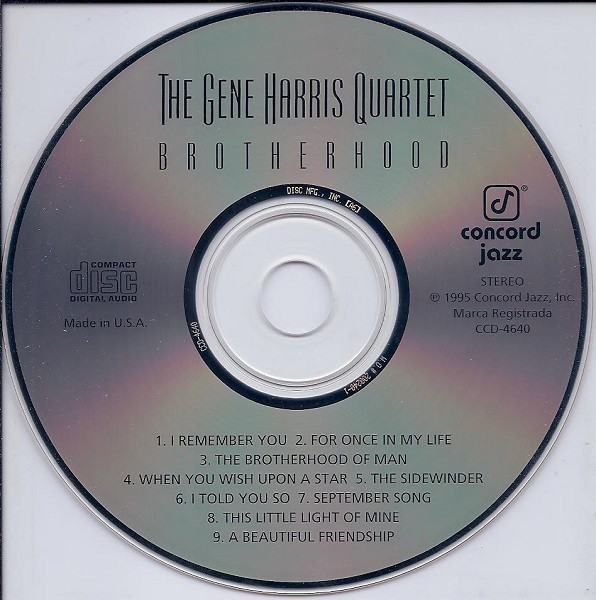 The Gene Harris Quartet - Brotherhood (CD, Album) (Near Mint (NM or M-)) - Image 3